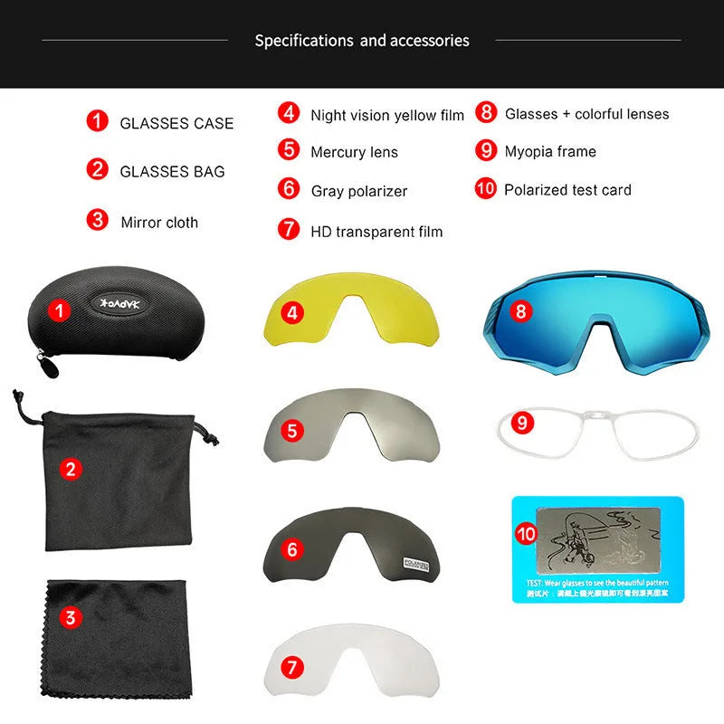 TR90 full rim polarized cycling glasses for outdoor sports running riding