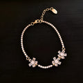 Gold geometric copper bracelet with zircon detailing for women's office jewellery