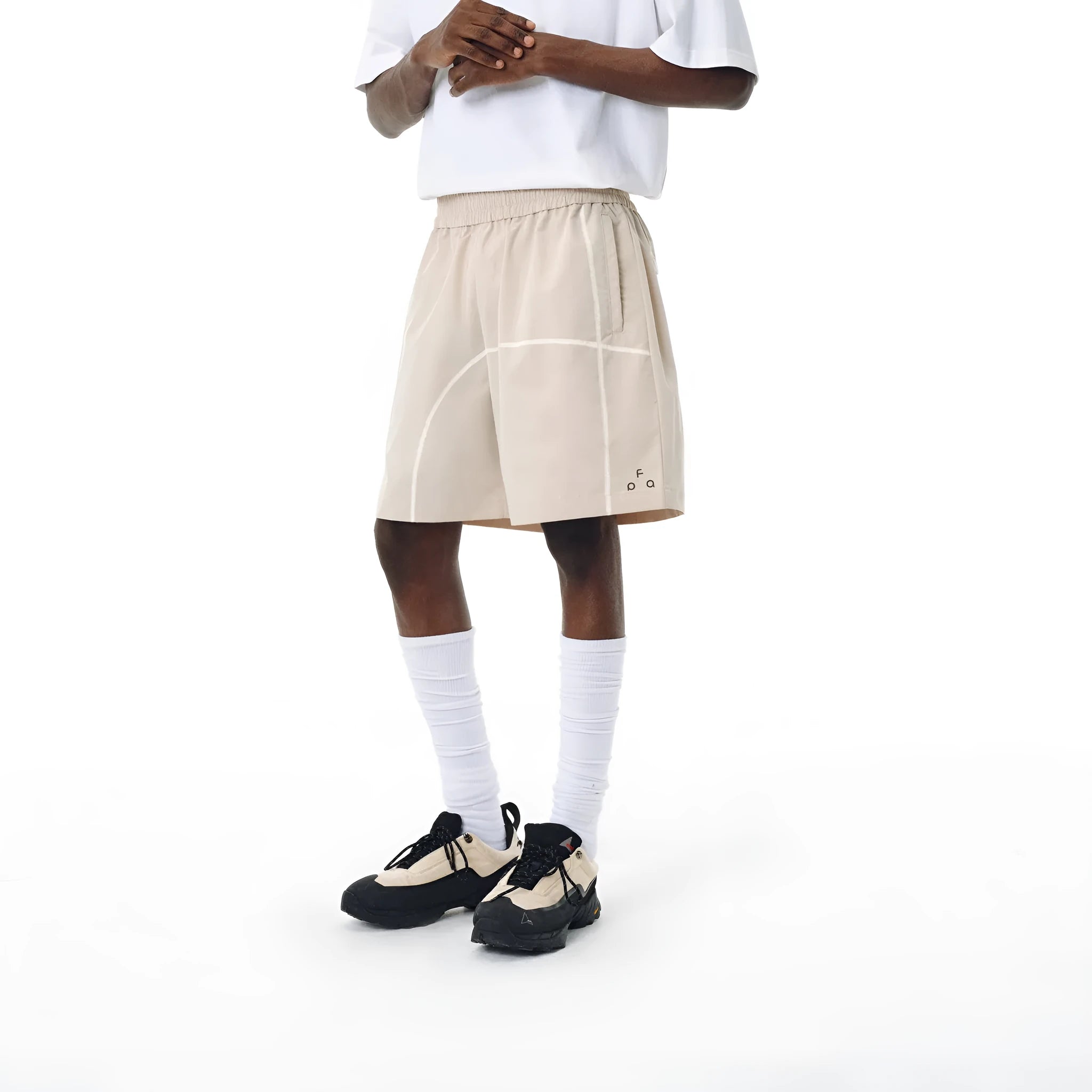 Men's functional drawstring beach shorts in high-elasticity polyester fabric