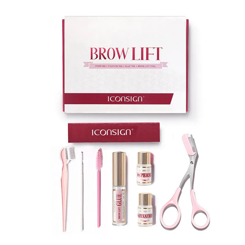 Pink eyebrow scalding suit keratosis treatment kit with quick ironing applicator