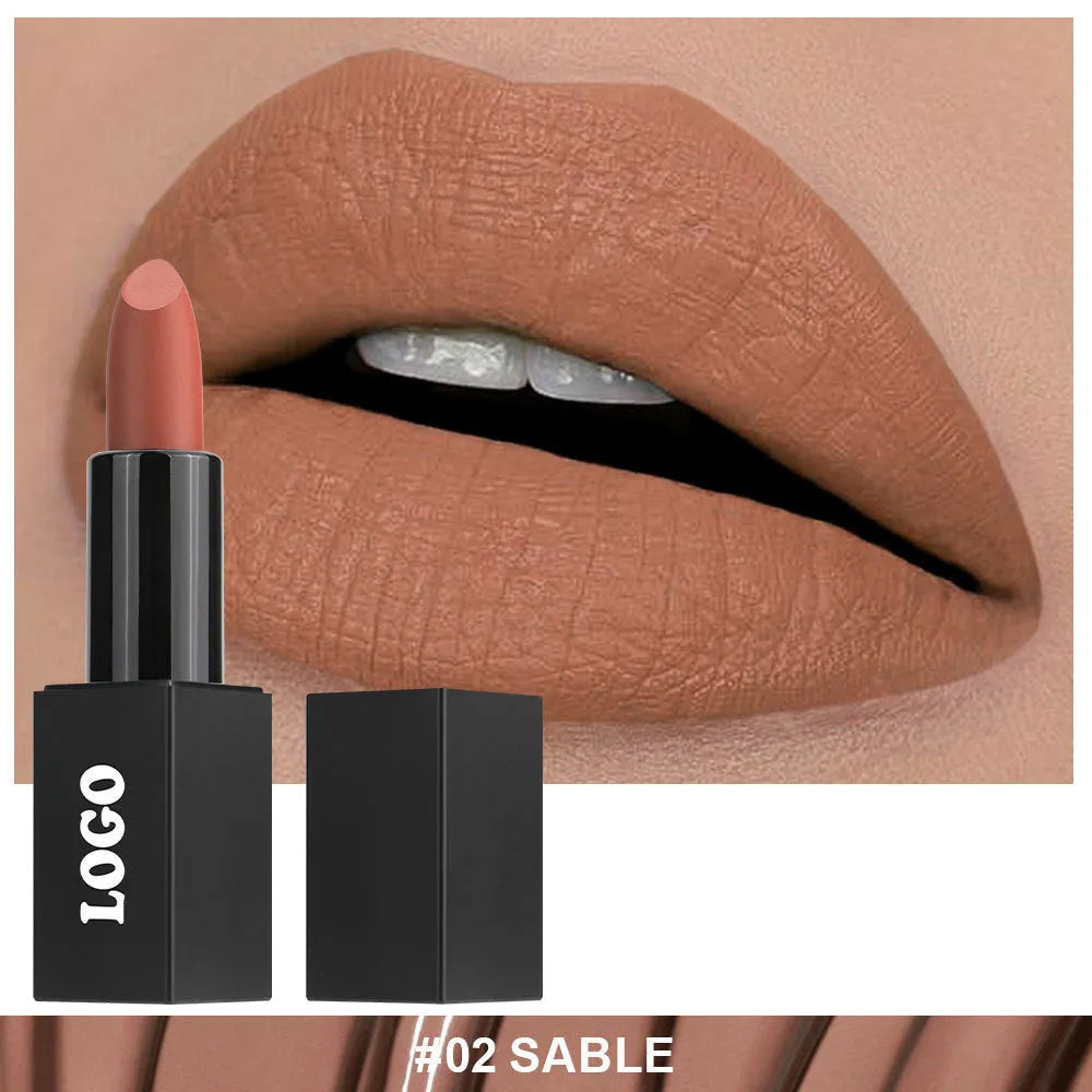 Beauty Does Not Fade matte finish lipstick in one of 24 colours with waterproof anti-discoloration formula.