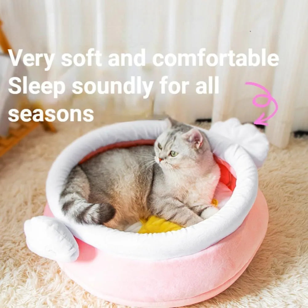 Pink magic honey pot shaped cat sofa bed with removable cushion for small pets
