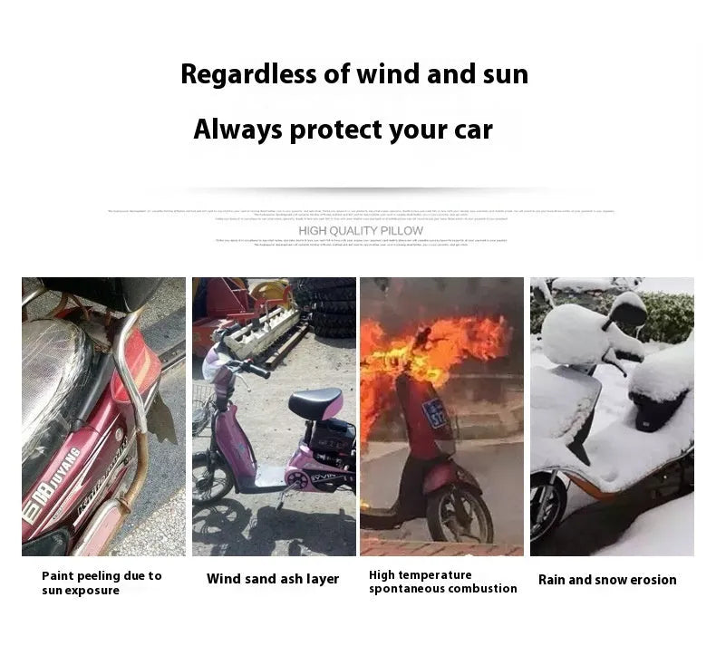 Silver universal rainproof electric car cover with binaural fit for cars with side mirrors