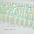 Electroplated Cat's Eye aurora armour false nail set in short ladder sizes XS, S, M.