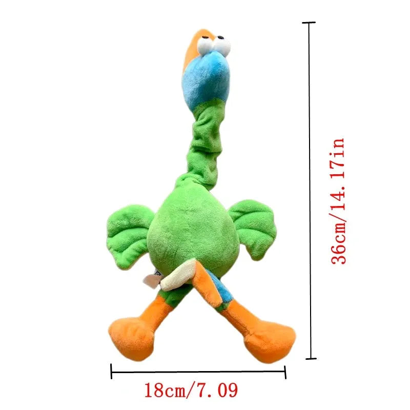 Screaming chicken squeaky dog toy in cartoon bird style – soft plush chew toy for small to large dogs