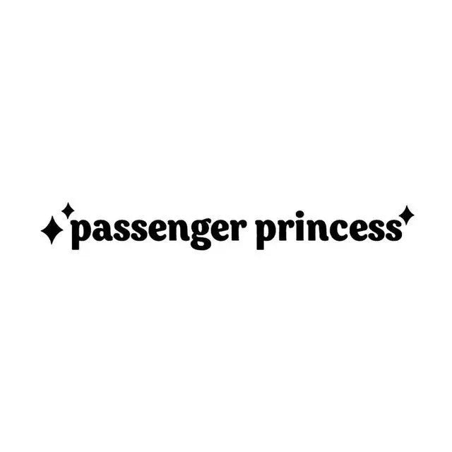 Car interior vinyl sticker with English text, 10 cm by 2 cm, in black, white, pink, or rainbow colour options.