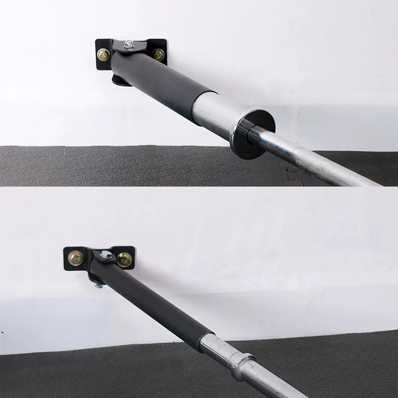 Wall-mounted steel barbell gun barrel rack holding 25 tubes with expansion screws