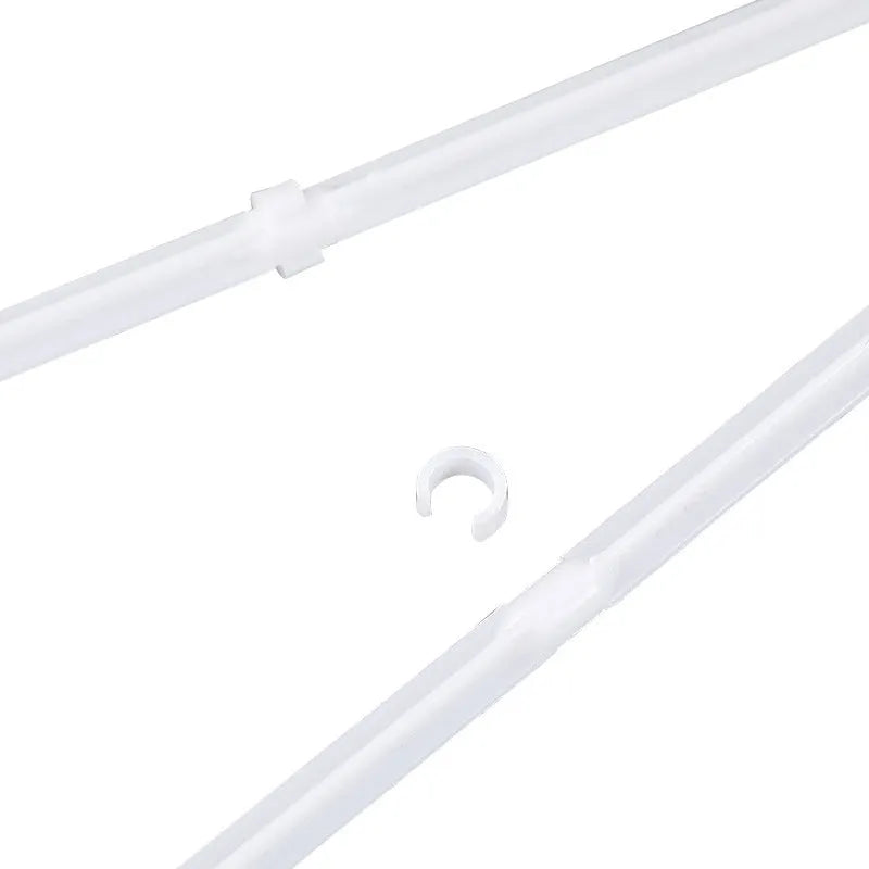 10 white PP plastic car window flagpole holder clips laid out.