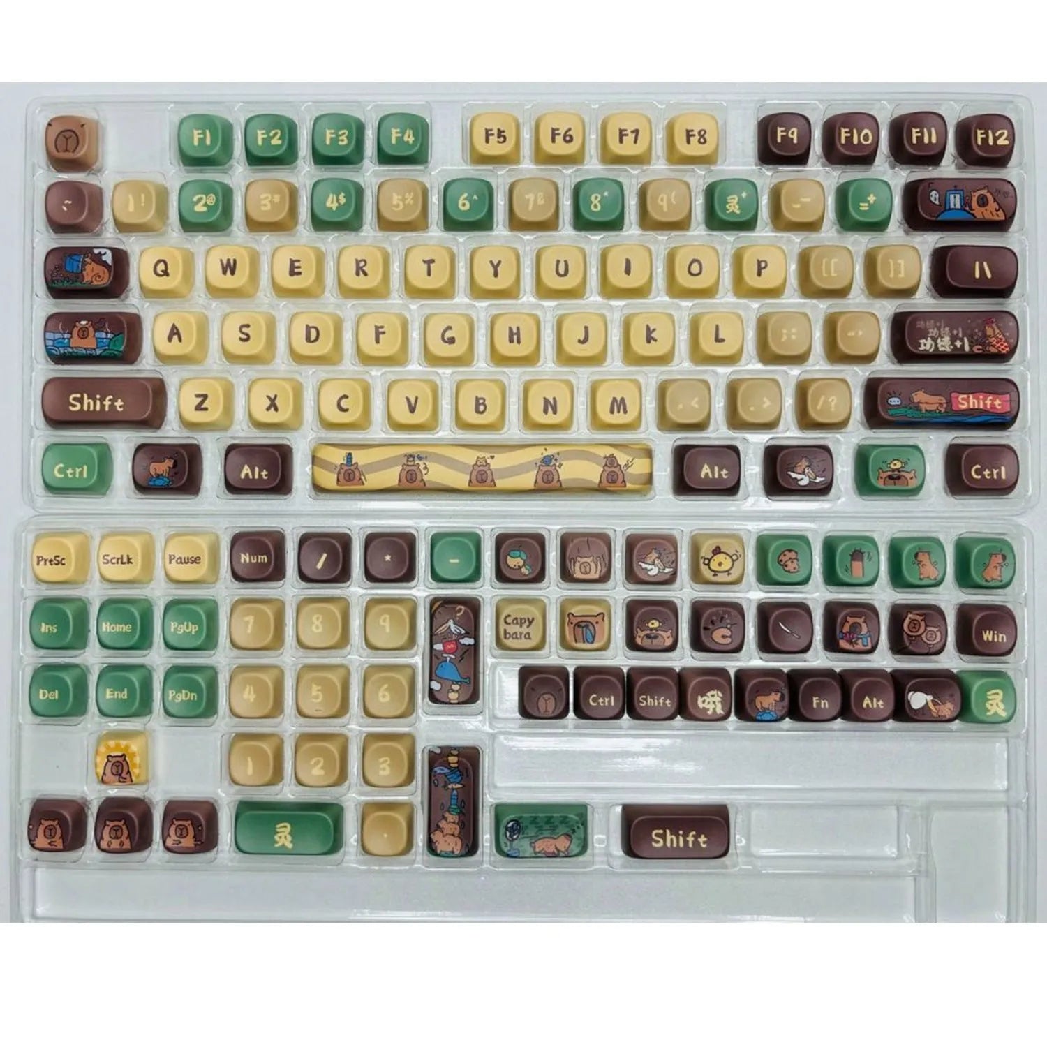 Capabala 130-key ABS mechanical keyboard keycap set shown in Girl MOA style, arranged for a full keyboard layout.
