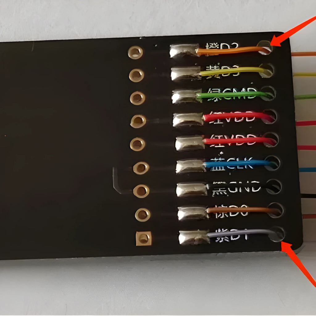 EMMC read and write tool for car audio host maintenance on BMW, Audi, Mercedes, and Porsche vehicles.