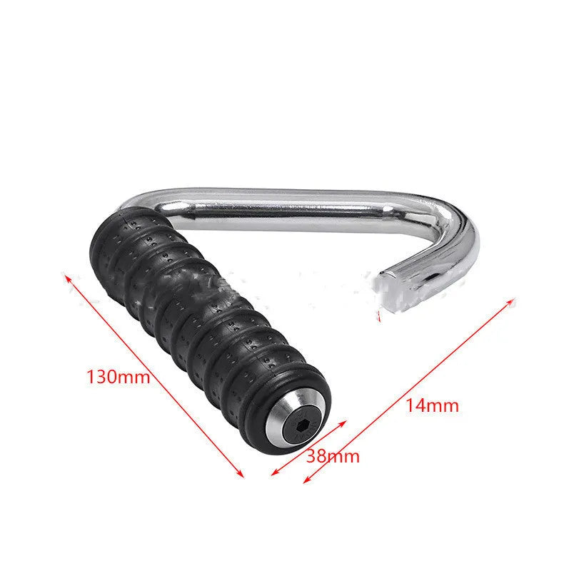 Silver steel and TPE hook handle for tensile rod high position fitness accessory