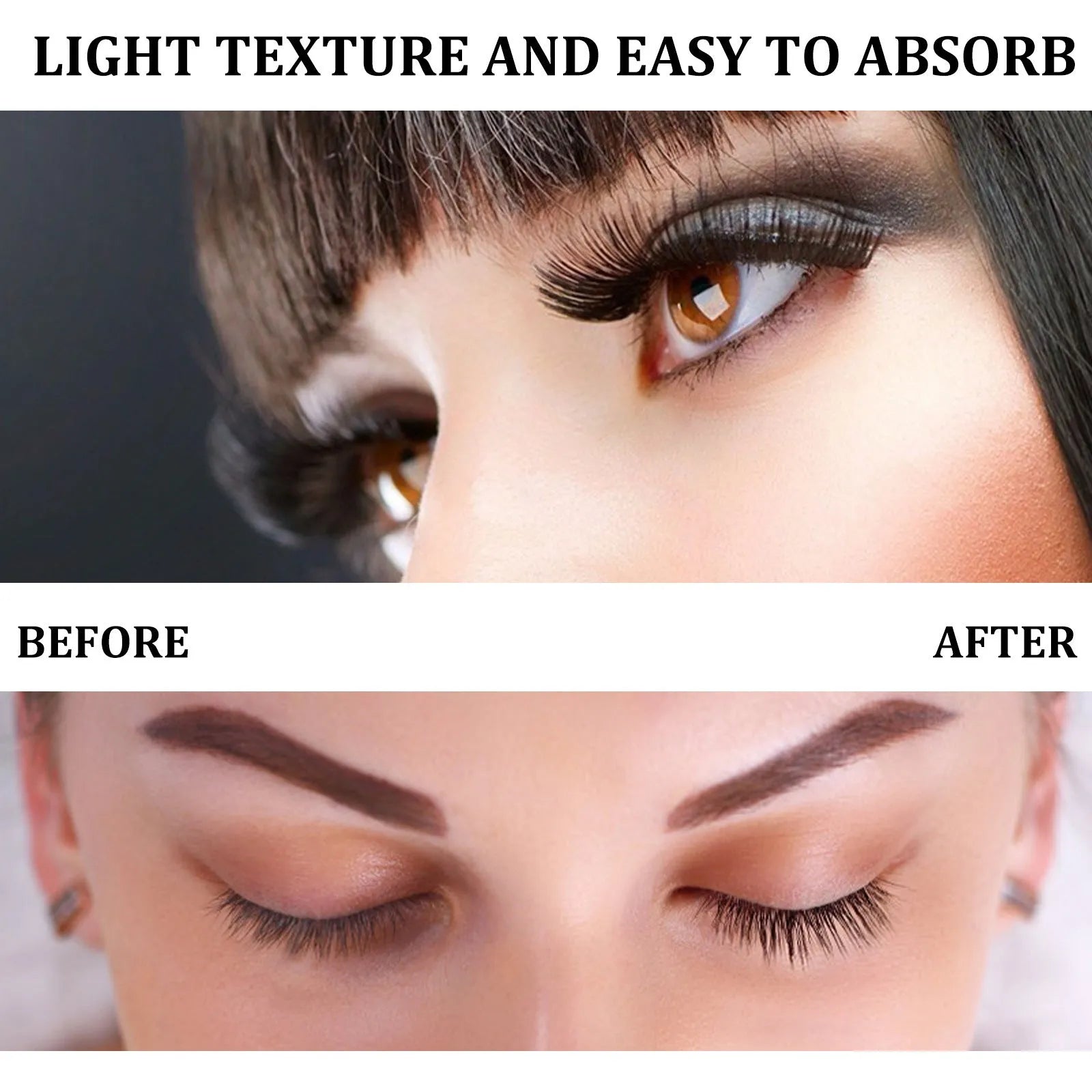 3ml Natural Curly Black Eyelash Essence bottle with applicator brush for lash treatment