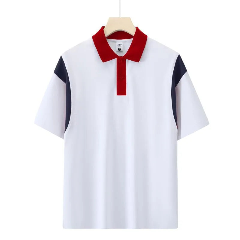 Man wearing a black raglan sleeve short sleeve t-shirt with a loose fit.