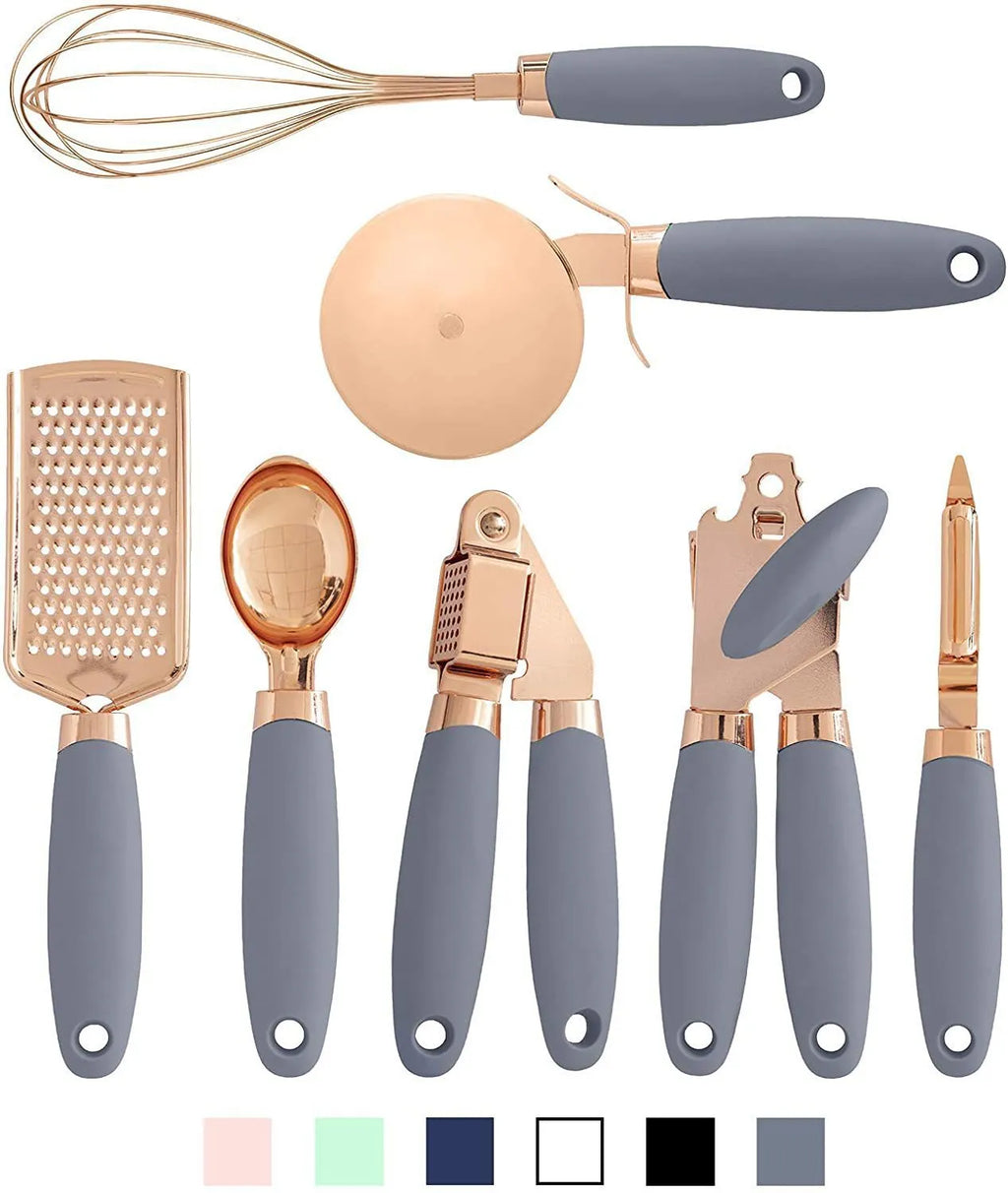 Stainless steel kitchen gadgets 7 piece set in modern minimalist box