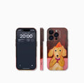 Brown reading dog oil painting phone case for iPhone with full hemming design