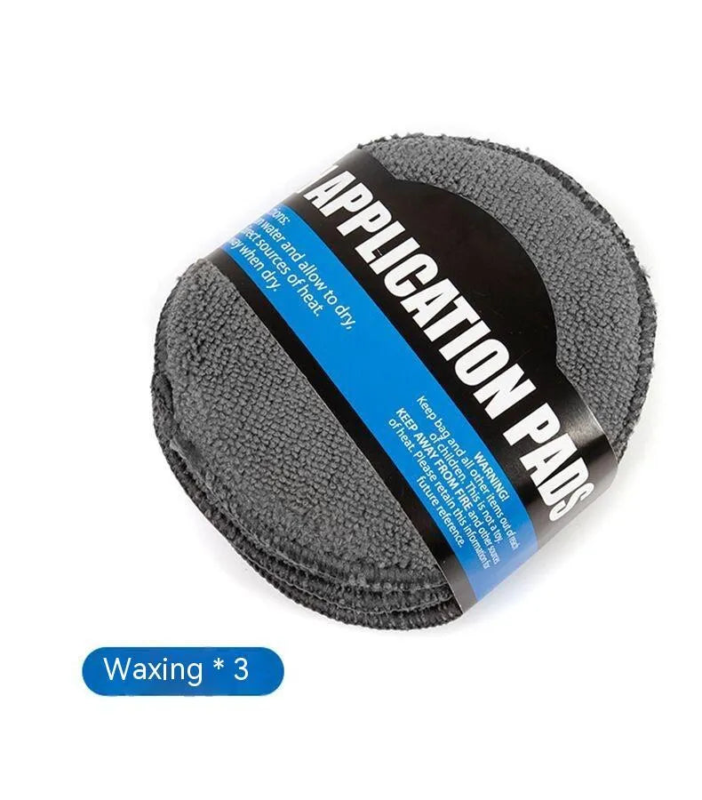 Nine-piece gray car wash cleaning set with gloves, sponge, brush, wipes, and microfiber towels