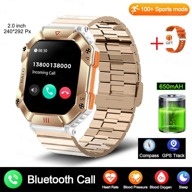 Android GPS fitness smart watch with titanium alloy case and multiple strap options on wrist