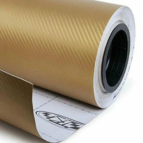 Roll of carbon fibre sticker for car decoration in various colours showing 3D texture