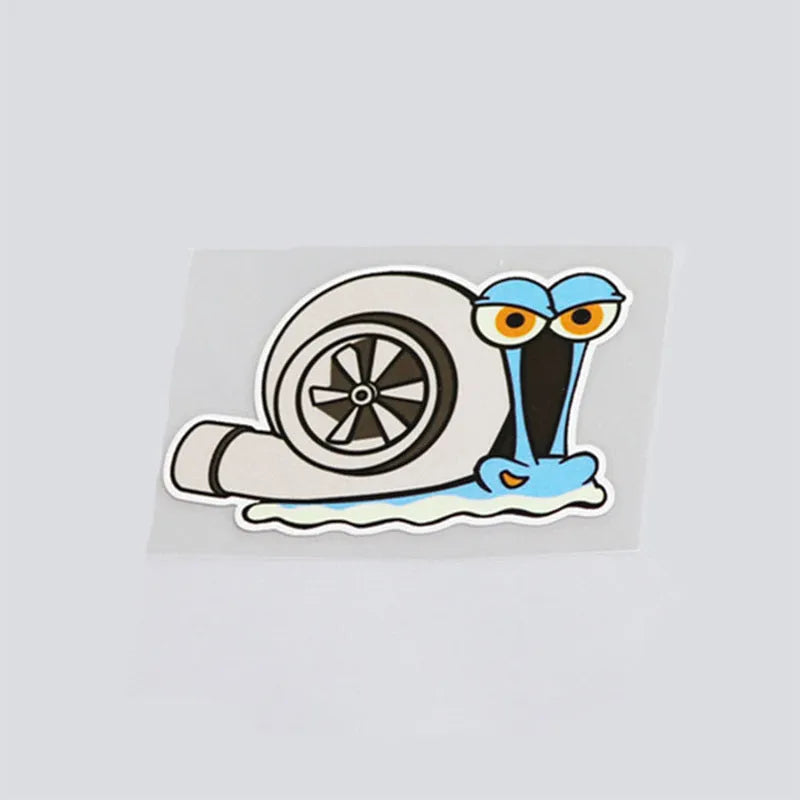 Reflective colourful cartoon snail car sticker for vehicle bumper decoration measuring 12x8 cm