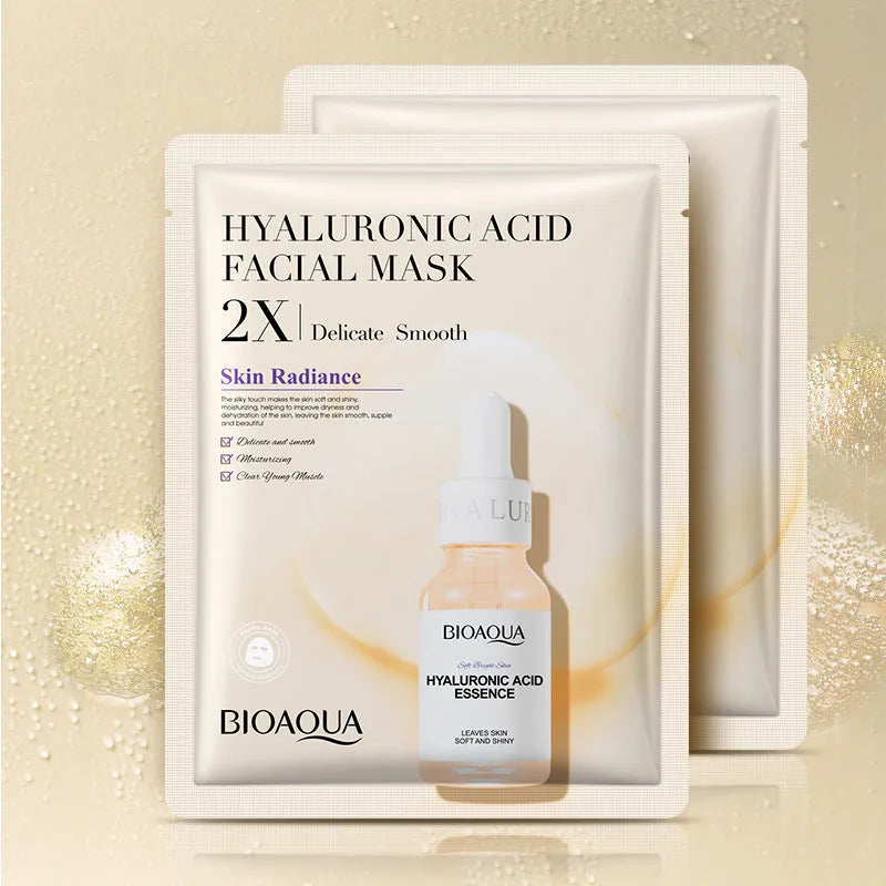 Collagen face sheet mask with 30g gel formula showing hyaluronic acid and Centella Asiatica variants