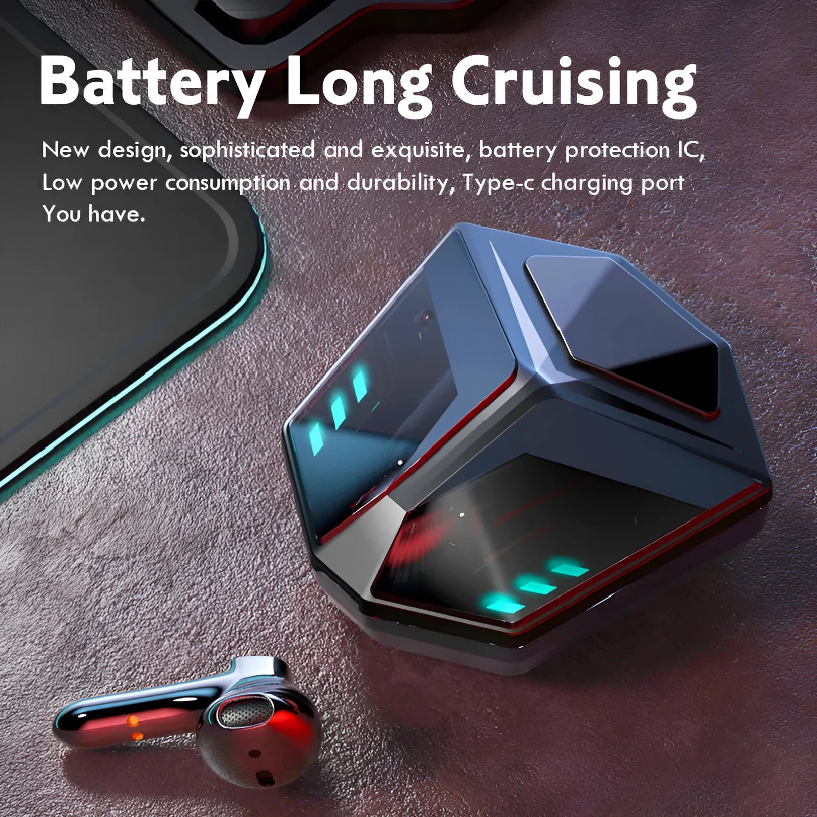 M59 wireless gaming headset with Bluetooth, low latency, and motion control in minimalist design
