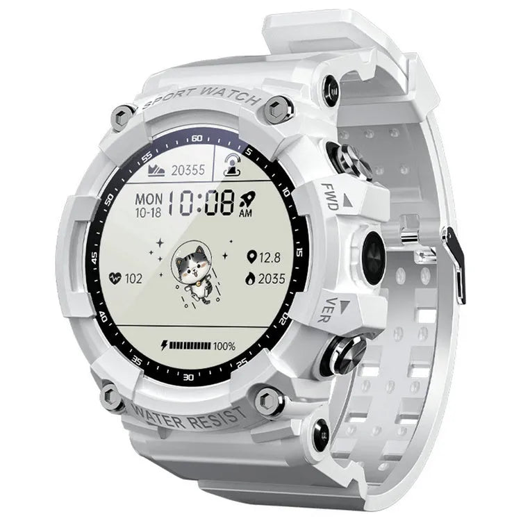 ATTACK 3 IP67 waterproof smart sports watch in black with round colour touchscreen on a TPU strap.