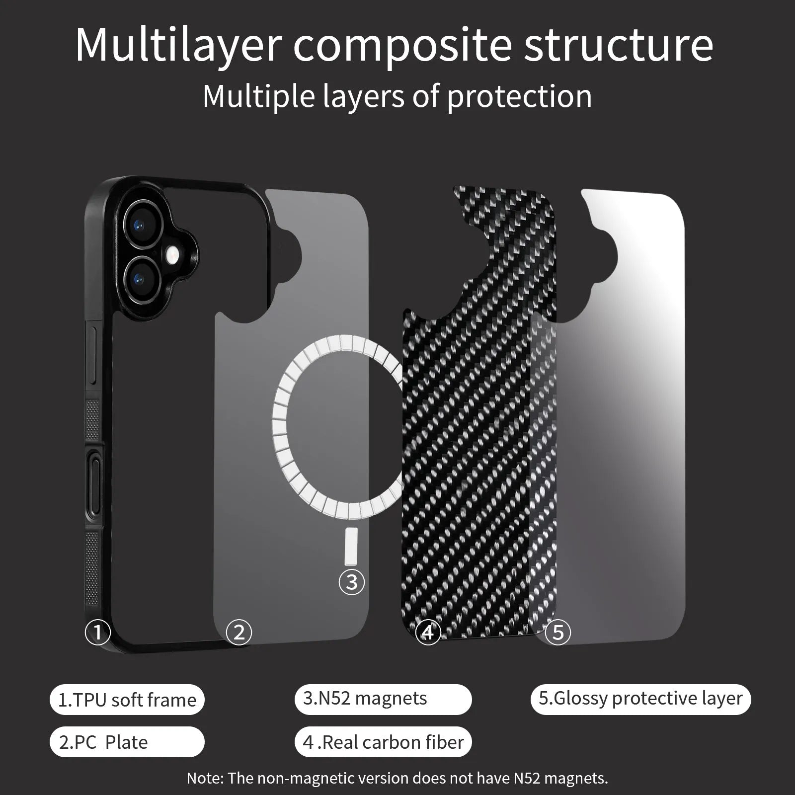 17 Series Twill Black mobile phone case for iPhone models 12 to 17 with textured black finish