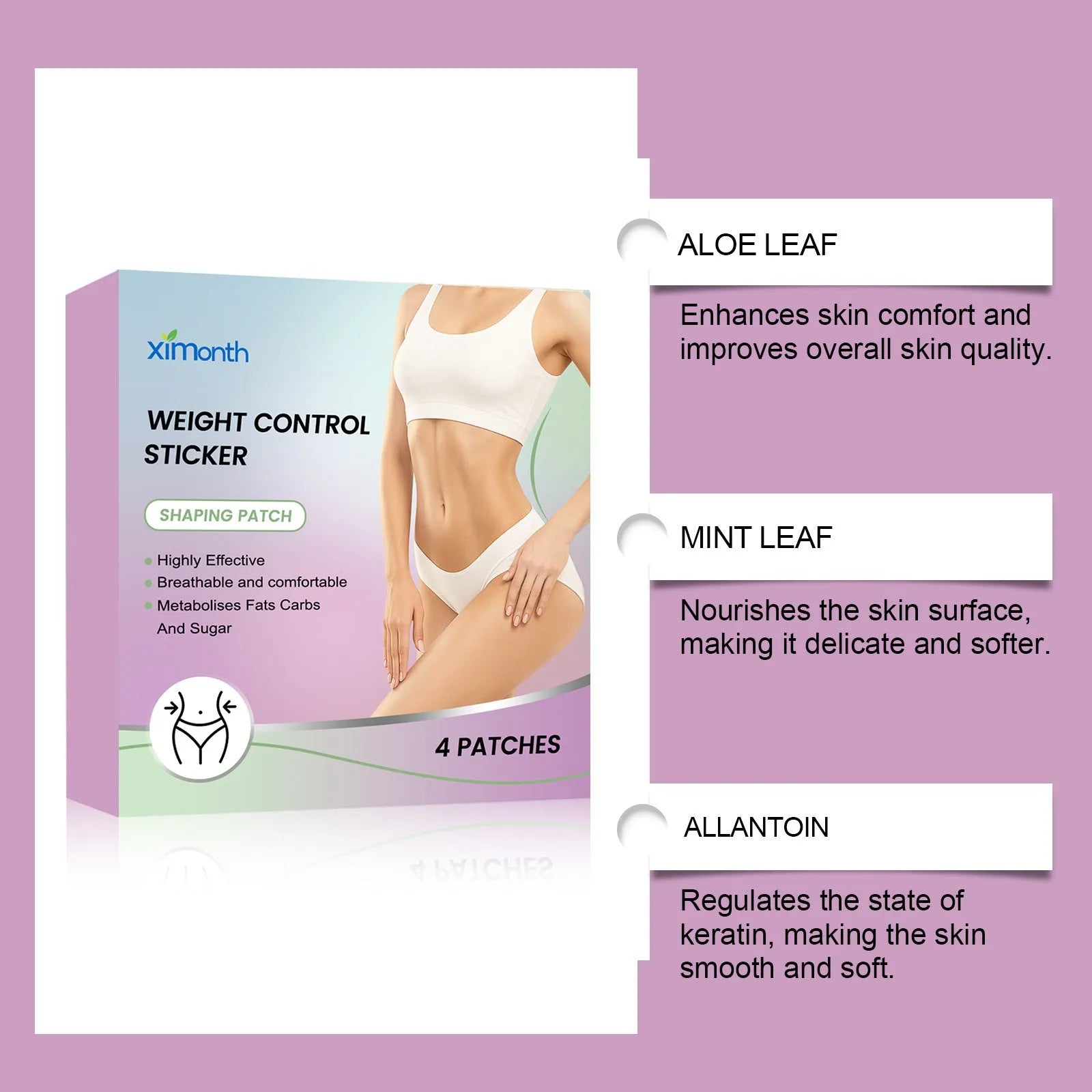 Pack of four microneedle adhesive skin care patches with aloe and mint ingredients.