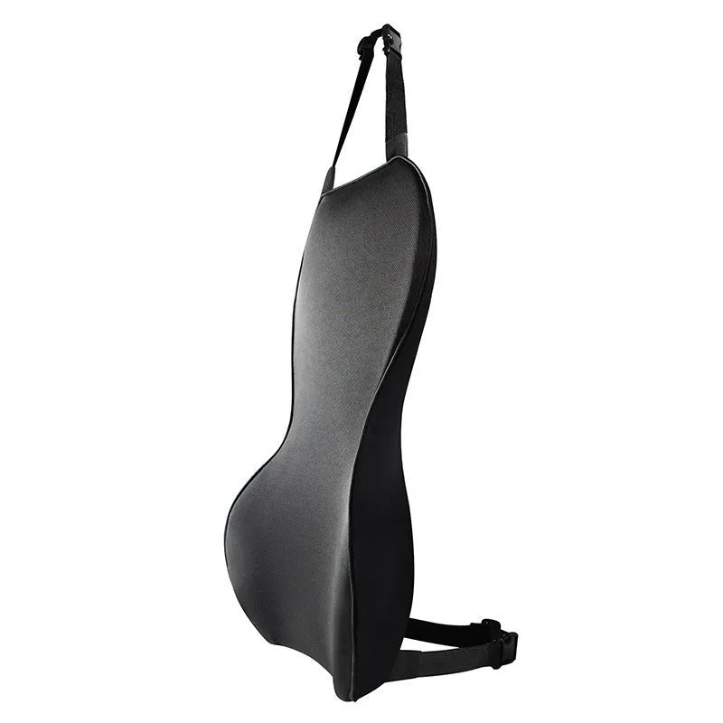 Memory cotton car cushion in solid colour on vehicle seat providing waist and back support