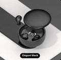 SK26 TWS mini sleep Bluetooth headset in black with digital display and noise reduction feature