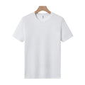 Unisex loose fit cotton t-shirt shown in multiple solid colours including navy blue, red, and white