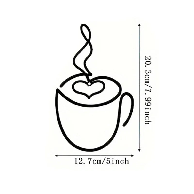 Creative coffee wall hanging metal decoration American style three-piece set 20.3cm height