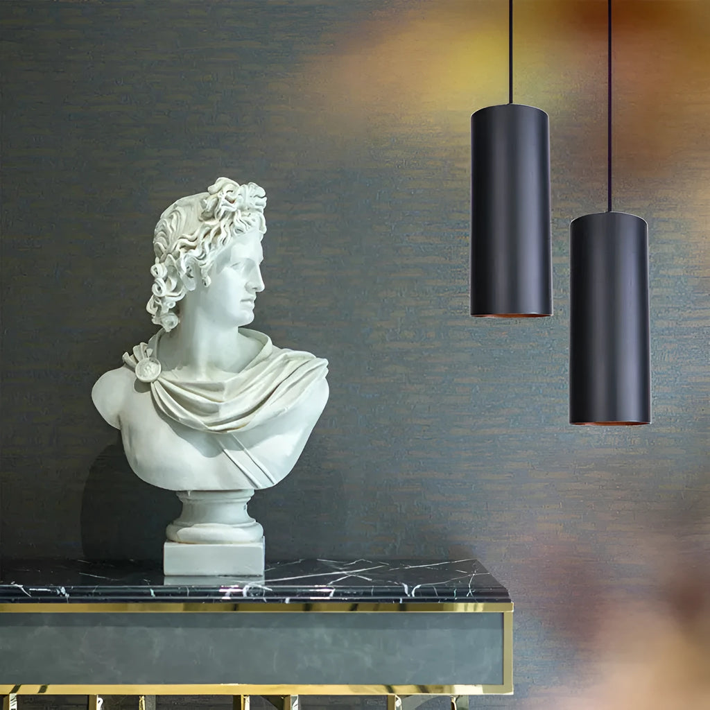 Matte black retro iron chandelier with multiple arms, shown against a neutral wall.