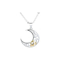 Sun and moon copper necklace set with electroplated finish and cross chain