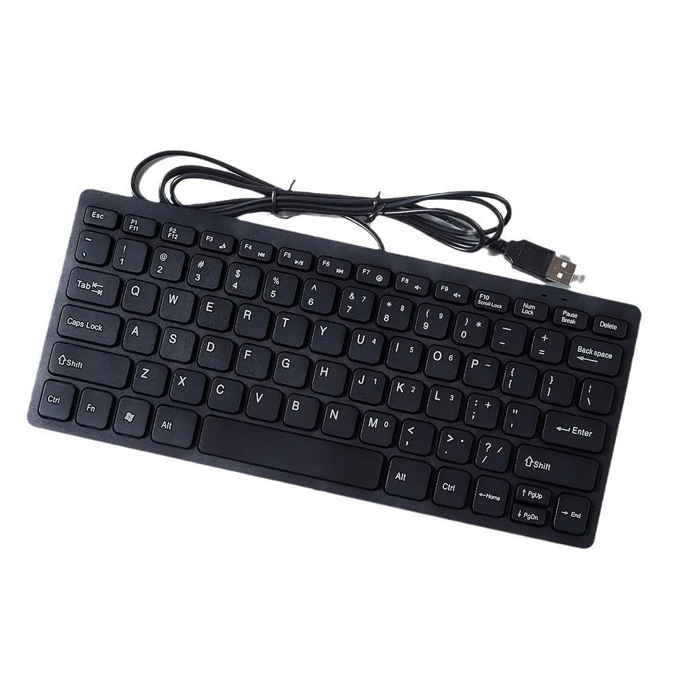 USB wired mini computer keyboard in black, white, pink or blue with compact design