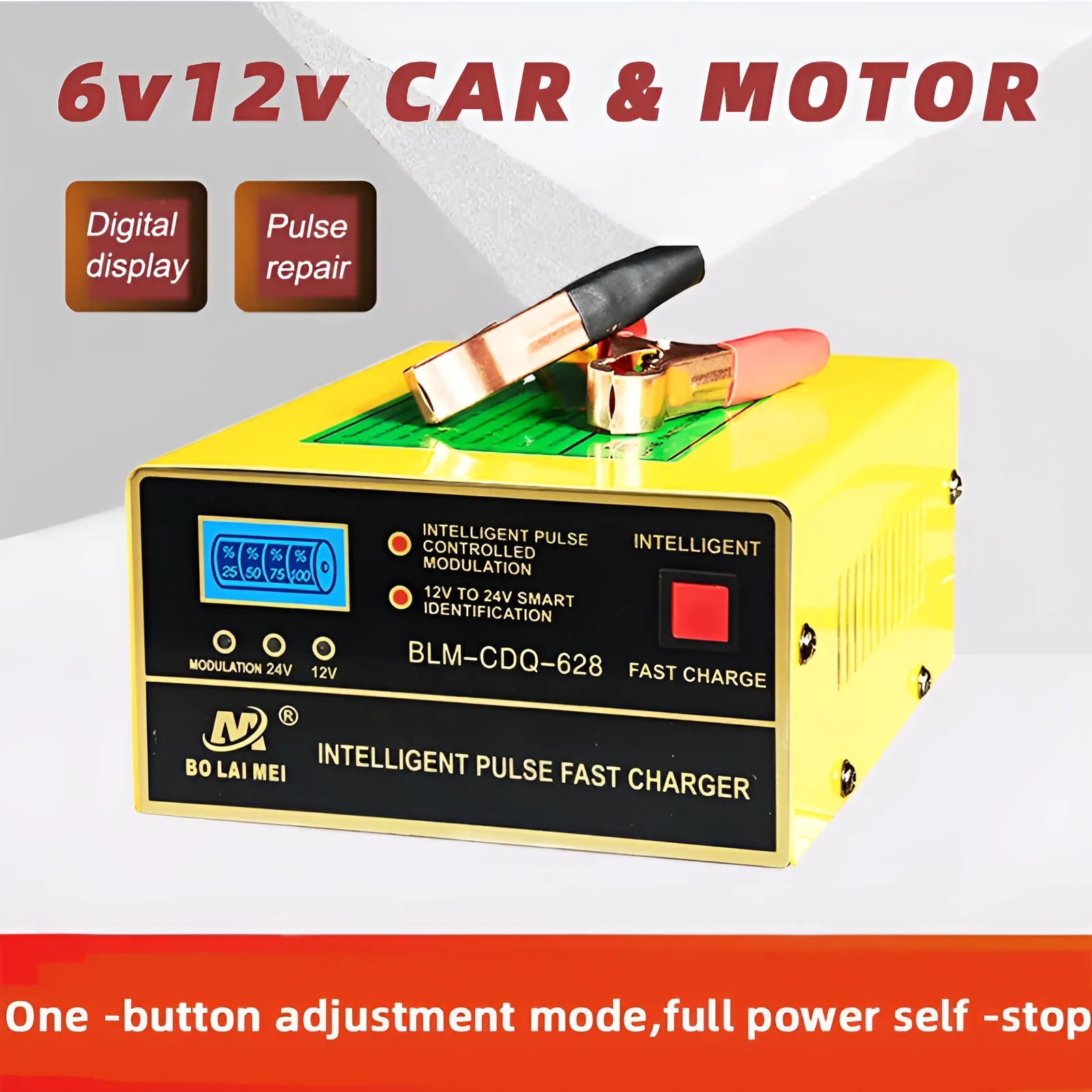 BT-168 12V 24V car battery charger with American plug for lead-acid batteries