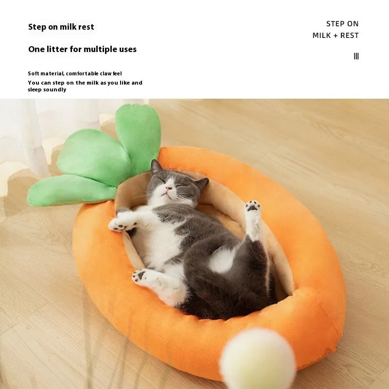 Carrot cartoon design removable washable cloth dog bed mat in M and L sizes