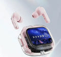 MG6 transparent LCD colour screen wireless Bluetooth headset with smart touch and noise reduction in black