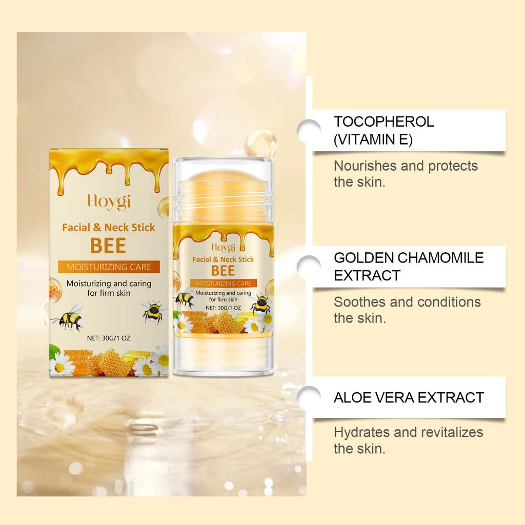 Moisturising facial skin essence stick with bee venom and chamomile extract in 30g stick format