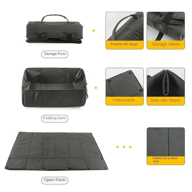 Portable 3-in-1 dog travel bed in black, collapsible with water resistant outer shell for small dogs