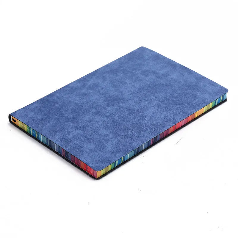 Colorful Rainbow Side A5 PU leather cover notebook with 100g Daolin paper and lock-line binding
