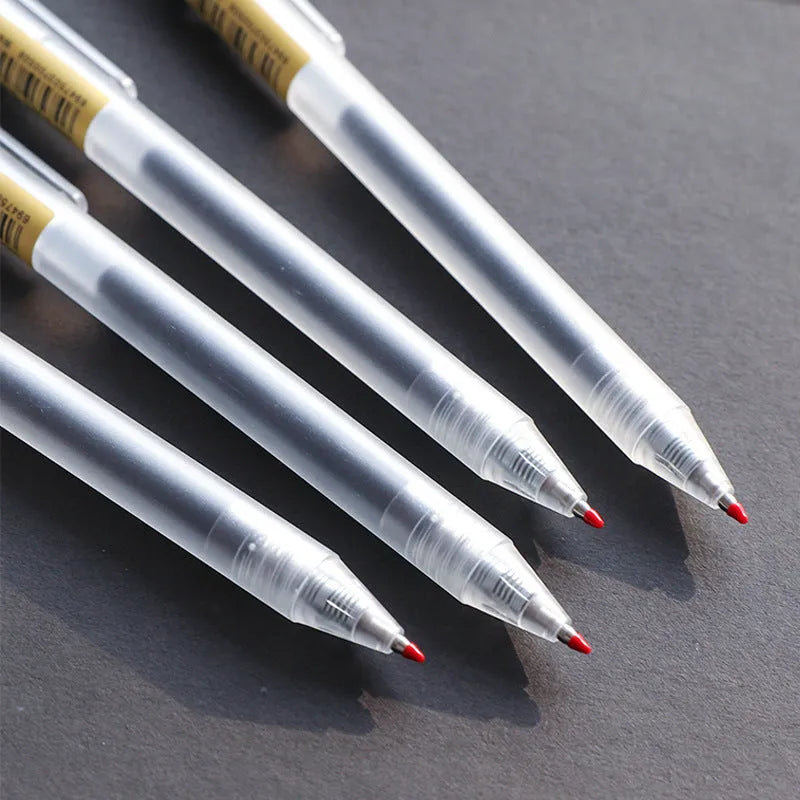 12 black retractable gel pens with 0.5mm tips and two spare refills