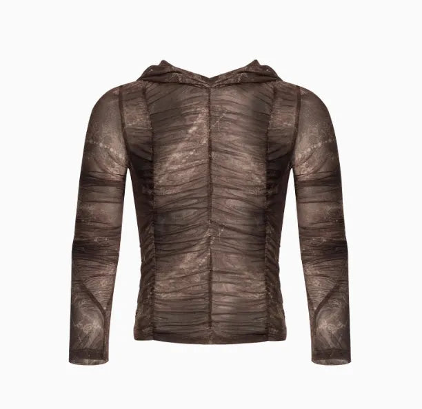 Boys' lightweight pleated shirt in ice silk polyester fabric, picture colour option, Asian sizing