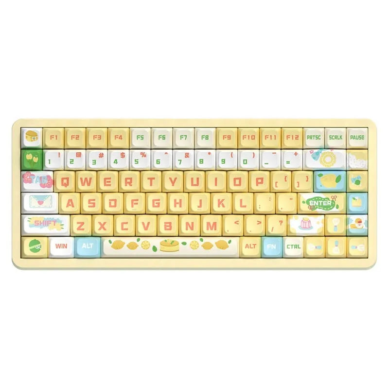 Custom sublimation PBT mechanical keyboard cap set Sea Salt Lemon Cheese 138 key layout full set
