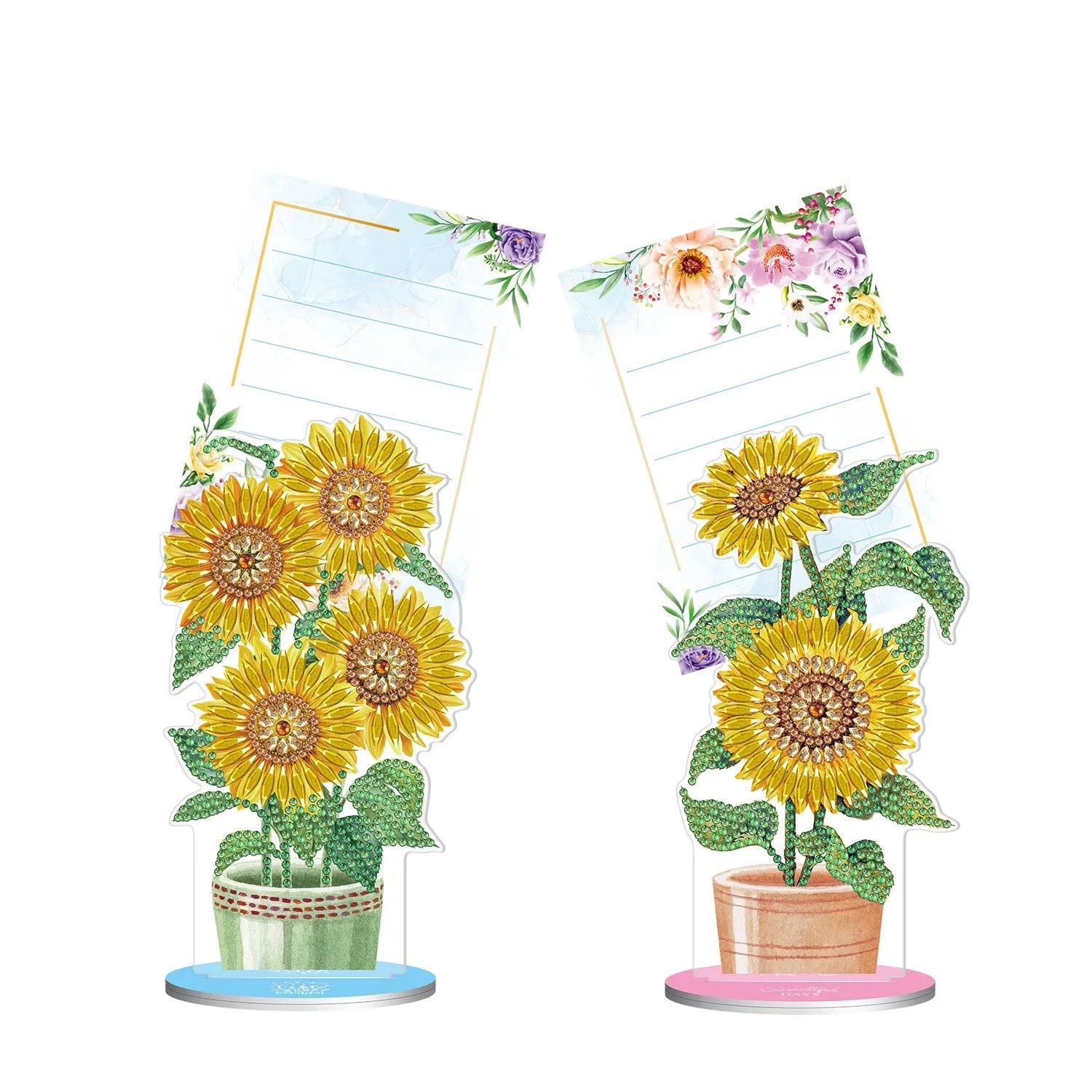 Handmade American style diamond painting desktop note clip decoration measuring 19cm wide.