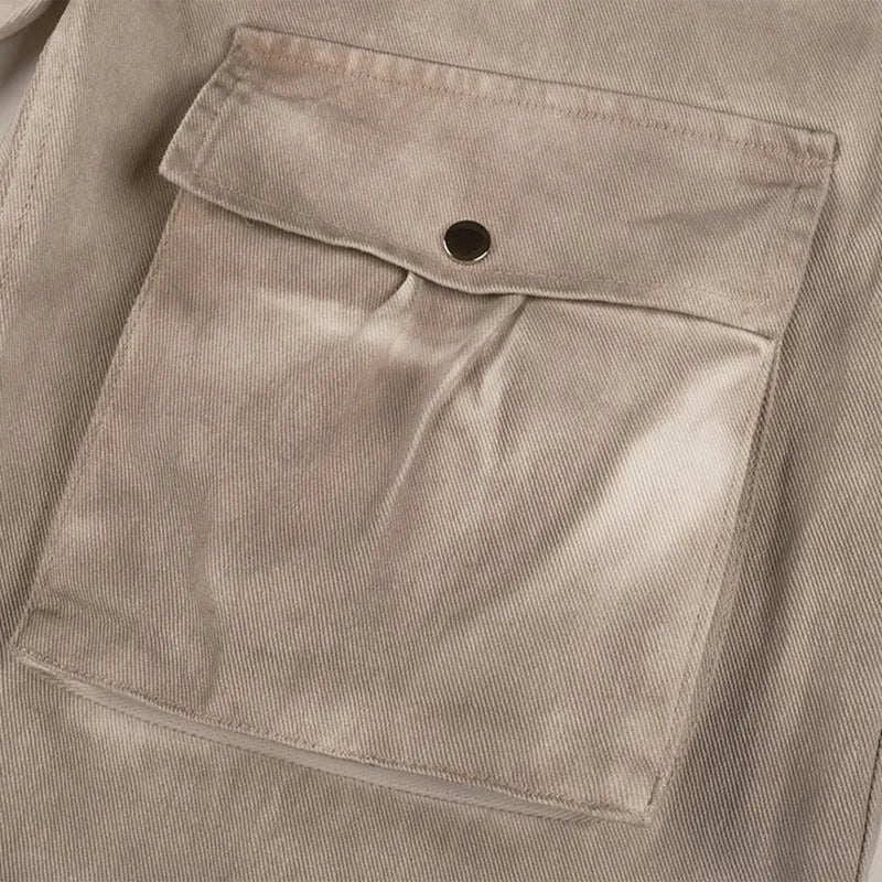 Straight loose fit A-line casual trousers in pure cotton denim with a mid waist and zip fly.