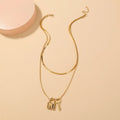 Multi-layer lock pendant necklace, zinc alloy electroplated finish, Europe and America style woman jewellery