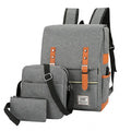 Three-piece business backpack set in Oxford cloth with curved shoulder straps
