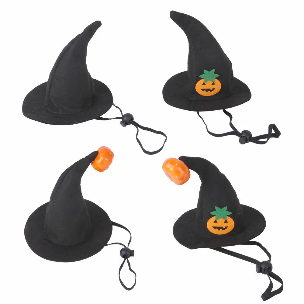 Cloth pumpkin Halloween hat for cats with embossed seasonal designs