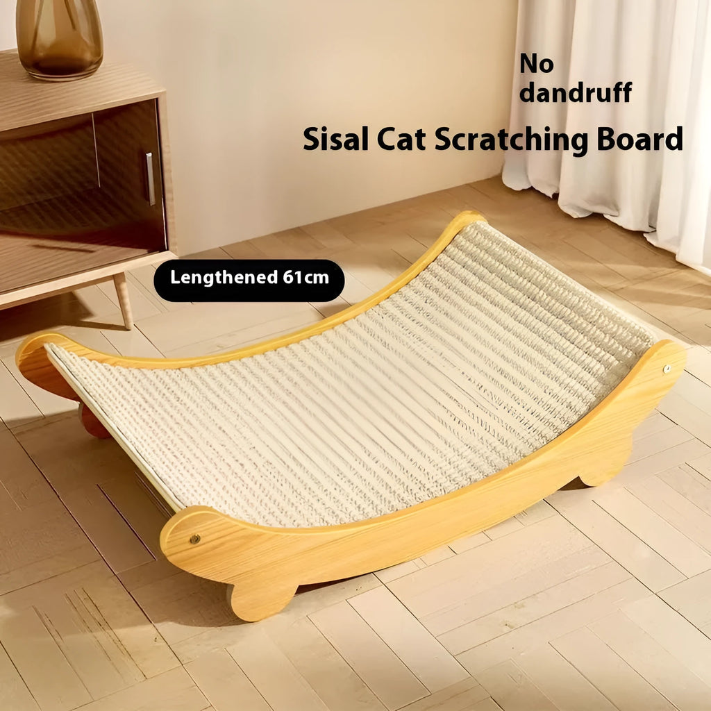 Sisal cat scratch board with woven blanket surface available in small and large pastoral style options